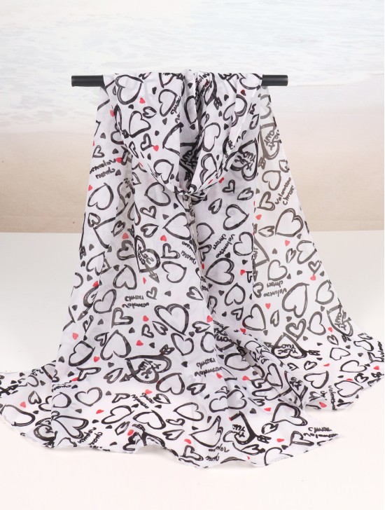  Happy Valentine's Day Silky Scarf 